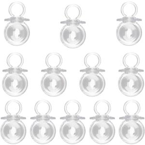FOMIYES 12pcs Transparent Plastic Candy Boxes Pacifier Shape Treat Holders for Showers Birthdays and Weddings Clear Candy Containers for Party Favors and Diy Crafts