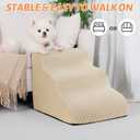 Aodisman 3-Step Dog Ramp and Stairs for Sofa and Chair - Non-Slip Sturdy Pet Steps for Small Dogs and Cats,15.7" H,Beige