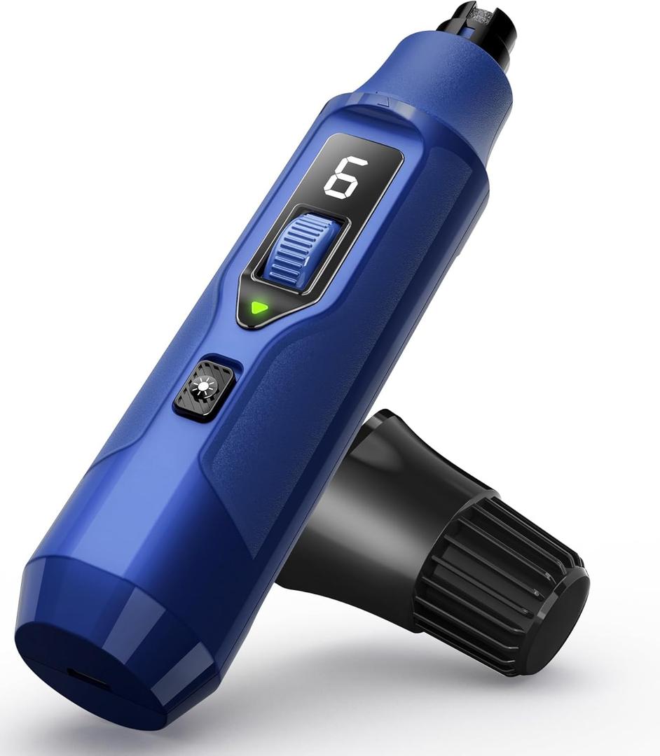 7-Speed Dog Nail Grinder with LED Light Ultra Quiet Electric Pet Nail Trimmer for Large Dogs & Cats Professional Grooming Tool with Dust Collector, One-Hand Speed Control & Instant Stop Safety