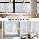 Window Privacy Film - Stained Glass Window Film for Glass, Rainbow Static Cling Window Film Decorative Anti UV Non-Glue Reusable Vinyl for Window,Glass Doors- Square 23.6" x 78.7"