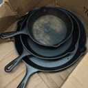 Commercial CHEF 3-Piece Cast Iron Skillet Set 8 inch, 10 inch, and 12 inch - Pre-seasoned Cast Iron Cookware