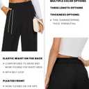 FUNYYZO Wide Leg Pants Women's High Elastic Waisted in The Back Business Work Trousers Long Straight Suit Pants (Medium Short)
