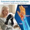 SuzziPad 2PK Hand Ice Pack for Fingers, Wrist & Forearm, Extended Length Reusable Cold Wrap for Arthritis & Carpal Tunnel, Cold Therapy Hand Sleeve for Post-Workout, Tendonitis, Women & Men, L