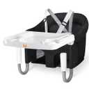 MTWML Hook On High Chair with Tray,Portable Baby High Chair that Attaches to Table,Clip On Fast Table Seat for Babies and Toddlers.Baby Feeding Seat for Dining Tables and Counter(Pure-Black)