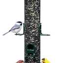 Brome Tube 200 Wild Bird Feeder, Metal, 6 Seed Ports, 3.4 lb Capacity, Extra-Wide Perches, Easy to Fill & Clean, Pole-Mountable