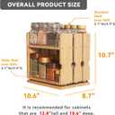 Bamboo Pull Out Spice Rack Organizer for Cabinet, 3 Slide-Out Drawers(2"&3") with Wide Drawer for Large Bottles, Kitchen Pantry Heavy-Duty Sliding Vertical Organization, 8.6"W,2-Tier,Natural