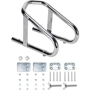 Extreme Max 5001.5763 Deluxe Chrome Motorcycle Wheel Chock - 5.5" Wide