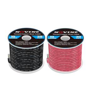 10 Gauge Marine Wire 10 AWG Marine Grade Wire Include 10 Gauge 30FT Red & 30FT Black,10AWG Tinned Copper Boat Electrical Cable for Automotive Boat Speakers Lighting Solar Outdoor RV Camper Trailer,2 pc
