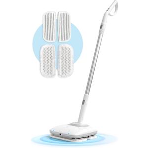 IRIS USA Cordless Electric Vibrating Mop Rechargeable with Water Spray, Multi-Surface Electric Mop with Four Reusable Washable Cleaning Pads