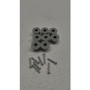 8 Pcs Cutting Board Feet, Round Non Slip White Rubber Feet Bumpers Pads with Stainless Steel Screws for Furniture Chair Cabinet Electronics, 0.51" x 0.98" (H x D)
