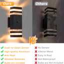 Dusk to Dawn Outdoor Wall Lights, Aluminum Exterior Wall Sconce Lighting, Up and Down Dusk to Dawn Outdoor Wall Sconce, Waterproof Outside Lights for House Porch Patio Garage Garden, 4 Pack