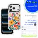 GuardCrew for iPhone 17 Pro Max Case, [Floral Whimsy] Cool Aesthetic Pattern for Women, [11FT Military-Grade Drop Tested] Slim Crystal Clear Shockproof TPU Bumper Phone Cover, 6.9"