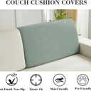 Sofa Covers Couch Covers for Sofa Pet Friendly Couch Cushion Covers Universal Sofa Covers Washable Stretch Slipcovers for Sectional Sofa (Texture Green,Back Cover L)