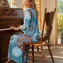 Bloggerlove House Dresses for Women Zip Up Robes Soft Cotton Nightgown Half Sleeve House Coat Long Night Gowns Sleepwear (S)