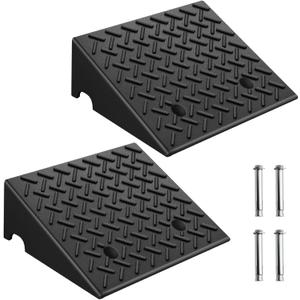Rubber Curb Ramps 6 Inch 2 Pack, Heavy-Duty 8818LBS/4 Ton Capacity, Extra-Wide 18.8" W x 6" H, Non-Slip Driveway Ramps for Wheelchairs, Pets, Cars, Motorcycles, Lawn Mowers & Trailers