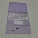 Harvopu Compatible with iPad Air 11 Inch & Air 5th/Air 4th Generation Case with Keyboard - Multi-Touch Trackpad, 7-Color Backlit, Detachable Folio Cover for Air 11-inch M3/M2 (2025/2024), Light Purple
