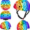 Adjustable Color Gradient Toddler Kids Bike Helmet for 3-5-8-14+Ages Girls Boys,Skateboard Bicycle Toddler Helmet for Multi-Sports Cycling Scooter Inline Roller Skates Rollerblading, Size M