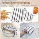 [2Pack+1]Bread Bags for Homemade Bread Sourdough with Bowl Cover, Reusable Linen Bread Storage Bag - Plastic Lined[ 16"x 12"]