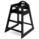 Wooden High Chair for Baby & Toddler Restaurant-Style Stackable HighChair with Commercial Grade Solid Wood for Dining Table & Kitchen Compact & Portable Design for Home & Restaurant Use - Black
