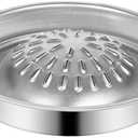 Thai Korean BBQ Grill Pan,Korean Metal Grilling Tray,Stainless Steel Barbecue Grill Topper Camping BBQ Pans Grill Topper Pan Vegetable Pork Beef Meat Tray Pans