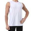 WXUP HOPS Men’s Sleeveless Performance Workout Tank Top - Moisture-Wicking & Quick Dry Gym Muscle Shirt for Running Fitness Basketball Outdoor Sports (White1, S)