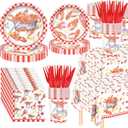 146Pcs Crawfish Boil Party Supplies Include Tableware-Plates-Napkins-Cups-Forks-Knives-Tablecloth for Seafood Boil Party Supplies Serves 24