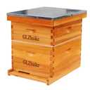 10 Frame Beeswax Coated Bee Hive Kit, Include Deep Brood Box & Medium Honey Super with Bee Frames & Foundations | All-Natural Beekeeping Supplies for Beginners & Professionals (Unassembled)