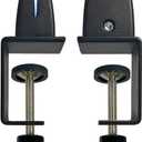 Desk Divider Clamp For 1/8" To 0.51" Panel, Adjustable Desk Partition Clamp For 0.32" To 2.04" Desktop, Standing Desk Accessories For Desk Privacy Folders, Black Sneeze Guard Holder 2-pack