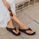 shevalues Orthopedic Sandals for Women, Arch Support Recovery Flip Flops | Orthotic Pillow Soft Summer Beach Shoes, Comfortable for Plantar Fasciitis, Black 41 (10 Women/8.5 Men)