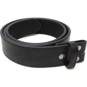 Leather Belt Strap with Vintage Distressed Texture 1.5" Wide with Snaps (Black-XL)