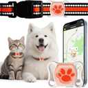 Pet GPS Tracker for Dogs & Cats - No Monthly Fee/Subscription, Free Pet Collar Included | Waterproof, Anti-Lost, Real-Time Tracking Collar | 365-Day Long Battery Life | Compatible with iOS & Android