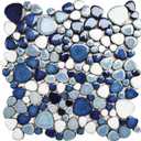 Blue Shower Floor Pebbles Tile Bathroom Mosaic Backsplash Wall Tiles (5 Sheets) (Aegean)