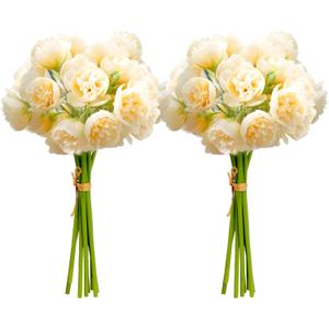 9 Bunches 27 Pcs Yellow Ranunculus Artificial Flowers, Faux Silk Mini Wedding Filler Flowers, DIY Flower Bouquet for Centerpieces, Bridal Shower Decorations, Arrangements & Home Decor(Yellow)