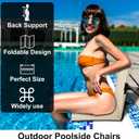 Foldable Seat for Poolside Chairs, Portable Outdoor Poolside Chairs for Edge of Pool, Beach Chair, SwimmingPool Accessories, Pool Seats for Edge,Beach Camping Picnic Lawn Accessories-Light Beige