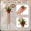 Simgoing 6 Pcs Beige Rustic Christmas Candy Cane Ornaments 7 Inch Burlap Wrapped Farmhouse Candy Cane Christmas Tree Hanging Decoration with Bells for Home Xmas Crafts Party Decoration