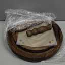 Farmhouse Wooden Decorative Two Tiered Trays+ Pu Leather Tray,Wood 2 Tier Serving Tray Stand for Rustic Table Centerpiece,Kitchen Decor,Coffee Bar, or Cupcake Stand (Brown)