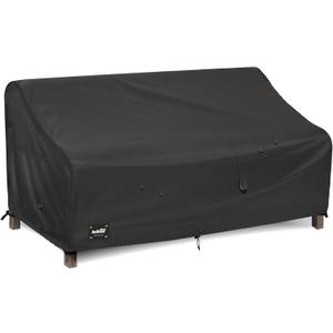 JinHrtoyi 2-Seater Patio Loveseat Cover, 60Wx38Dx35H inches Outdoor Furniture Covers Waterproof, 100% Waterproof Heavy Duty Patio Furniture Covers, Black Minimalism Style Outdoor Sofa Cover