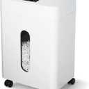 Low Noise 42dB Paper Shredder for Home, 15-Sheet Cross Cut, 30-min Runtime, CD/Credit Card Office Shredder, 6.6 Gallons Wastebasket, P-4 High Security, White