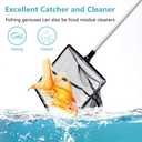 Aquarium Fish Net, 8 Inch Fine Mesh Fish Tank with Extendable 9-24 inch Long Handle