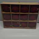 Senjie 3.15inch Burgundy Velvet Christmas Ornaments Balls Flocked Christmas Tree 12PCS Plastic Balls Xmas Hanging Ornaments Decoration Red