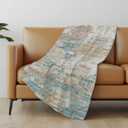 Addison Rugs ASB69 Teal 50" x 70" Oversized Sherpa Throw Blanket, Machine Washable