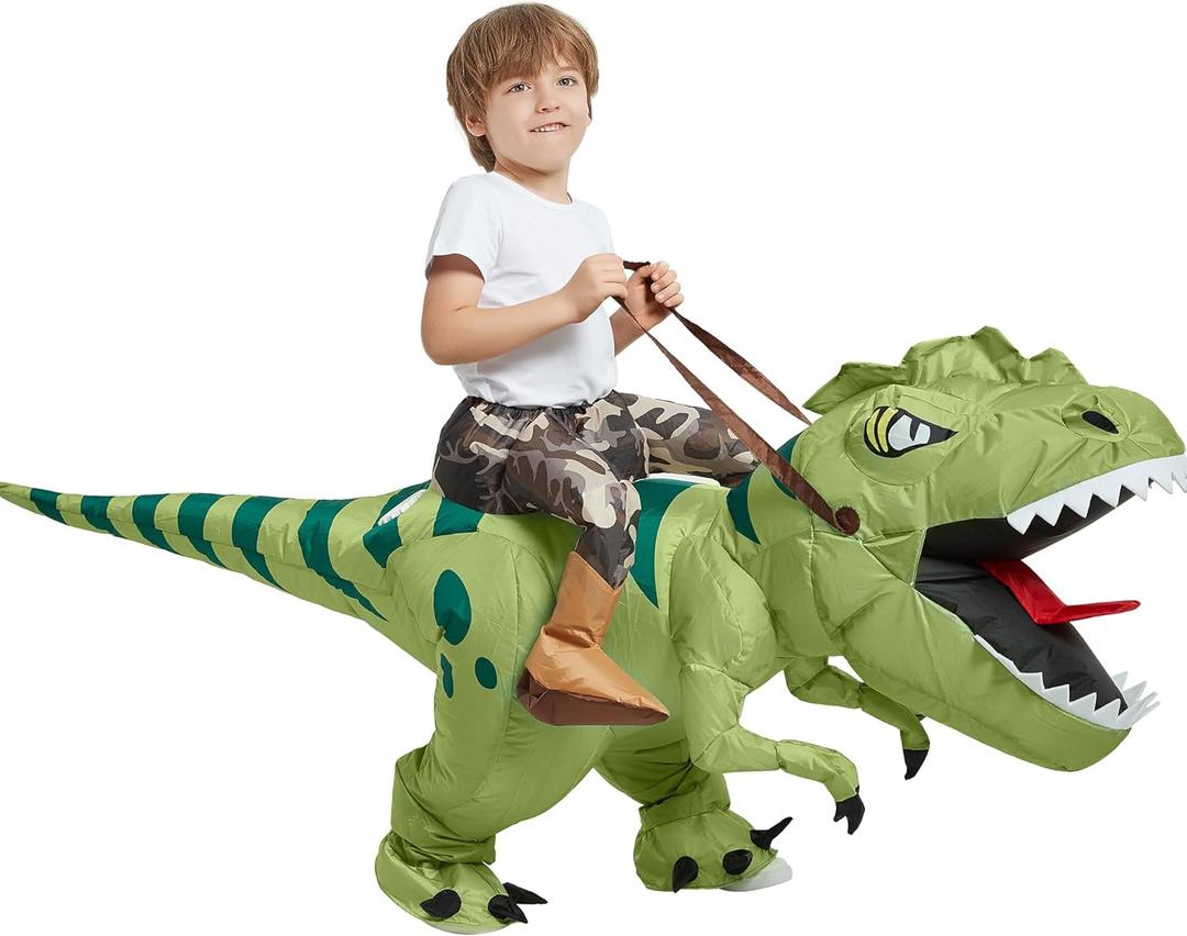 One Casa Halloween Inflatable Dinosaur Costume Kids, Blow Up T Rex Suit Boys Girls (2-3YRS, With Hat)