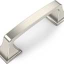 Amerdeco 6 Pack Brushed Satin Nickel Cabinet Pulls - 3 Inch(76mm) Hole Center Cabinet Hardware for Kitchen, Bathroom & Dresser