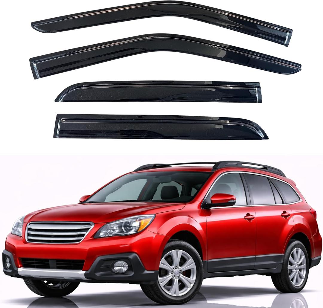 KPY Rain Guards Fit for 2010-2014 Subaru Outback, Out-Channel Window Visors Vent Wind Deflectors 4PC, Car Accessories for 10-14 Outback (Excludes Limited Model)