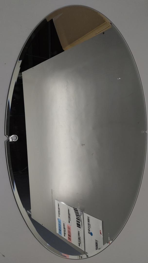 Moen Glenshire Chrome 26 x 22-Inch Frameless Pivoting Bathroom Mirror, Wall Mounted Oval Tilting Mirror for Bath, Vanity