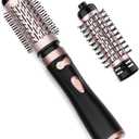 Rotating Hair Dryer Brush Spinning, 4-in-1 Blow Dryer Brush with 2 Inch&1.5 Inch Brush Attachements, Round Hot Air Brush for Hair Smooth/Volume/C-Curls