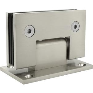 CKB 90 Degree Heavy Duty Solid Brass Glass Shower Door Hinge, for 3/8"(10mm) - 1/2"(12mm) Thickness Tempered Glass, Wall to Frameless Tempered Glass Door Hinge, Brushed Nickel.