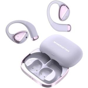 Monster Open Ear AC520 Headphones, Bluetooth 6.0 Wireless Earbuds with HiFi Sound, Open Ear Earbuds with 24H Playtime, Unique Handbag Design, ENC Clear Call, IPX6 Resistance（Purple）