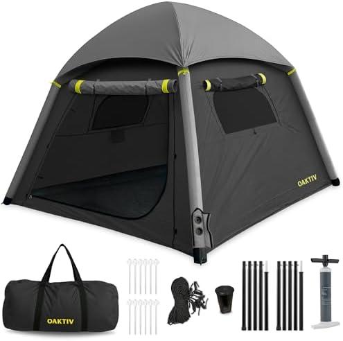 CloudCamp Inflatable Tents for Camping- 6 People Waterproof Oxford Fabric(210D), Quick Setup Air Tent with Manual & Battery Pump, UV Protection, 4-Season Inflatable Tent