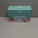 Walfos Ice Cream Containers for Homemade Ice Cream - 1.6 Quart & 8 oz. Set, Bonus Sealing Bands Keeping Silicone Lids Airtight, Reusable Ice Cream Tubs, Stackable Freezer Storage Container - Green